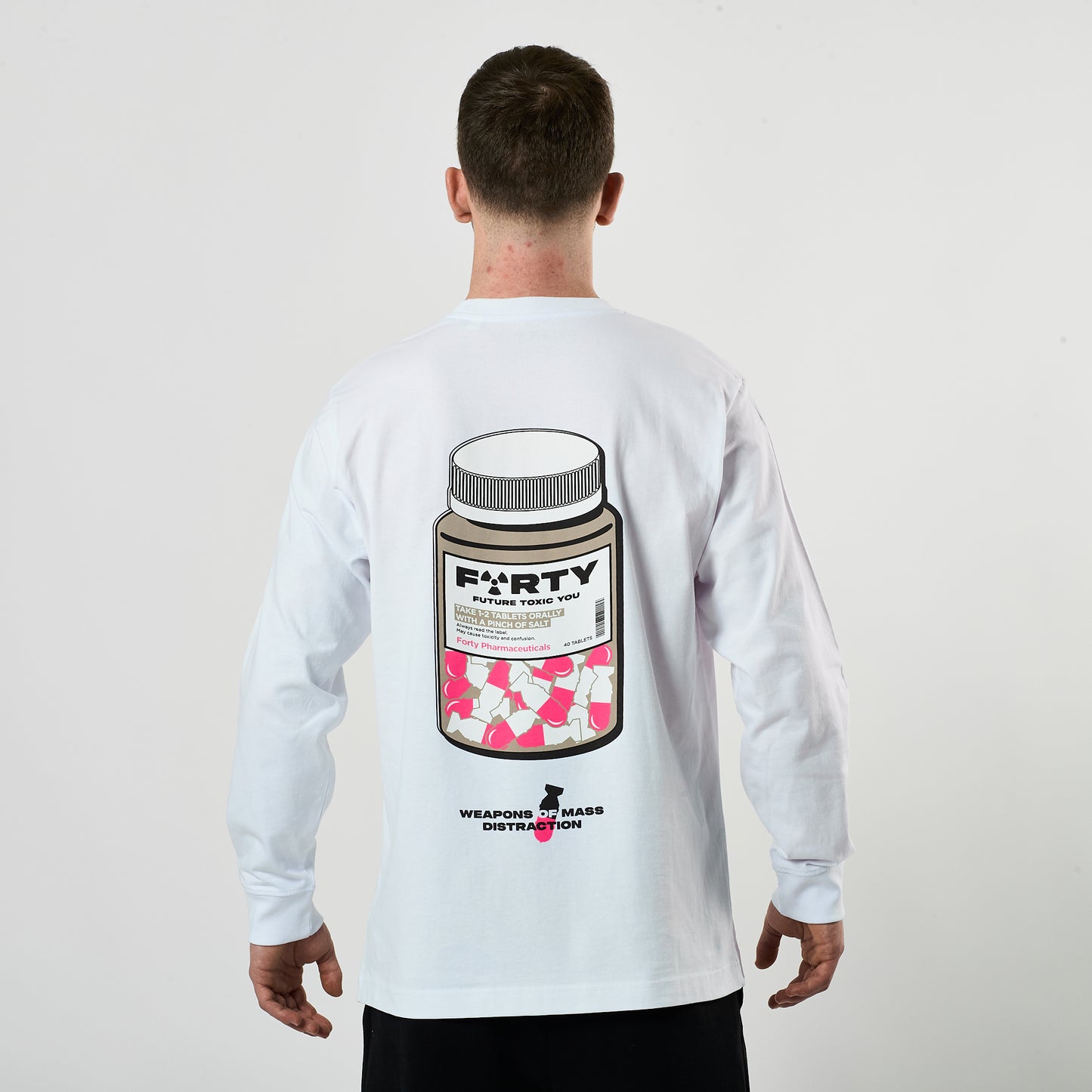 Lifestyle Pharm L/S Tee (White/Pink)