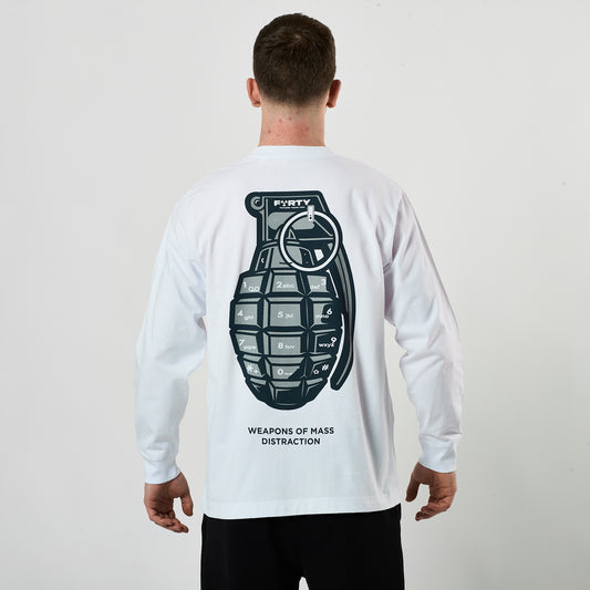 Lifestyle Axon L/S Tee (White/Grey)