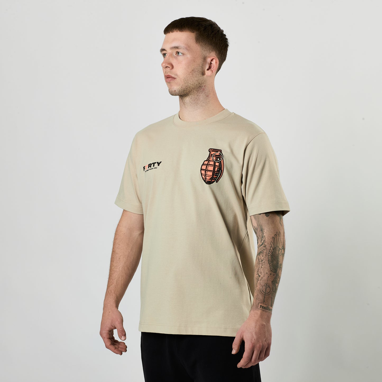 Lifestyle Axon Tee (Beige Dust/Coral)