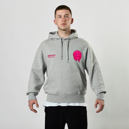 Deface Topo Reflective Hoodie (Grey/Atomic Pink)