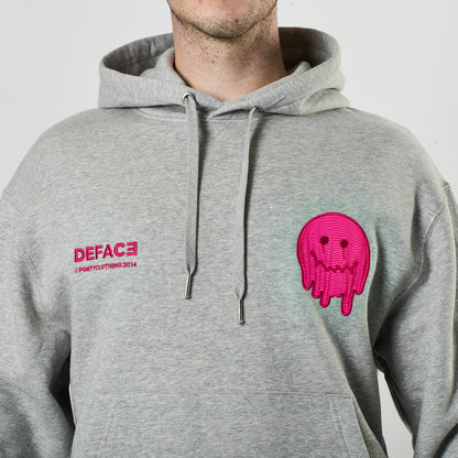 Deface Topo Reflective Hoodie (Grey/Atomic Pink)