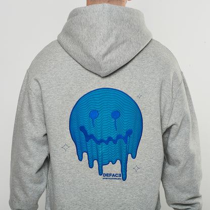 Deface Topo Reflective Hoodie (Grey/Electron Blue)