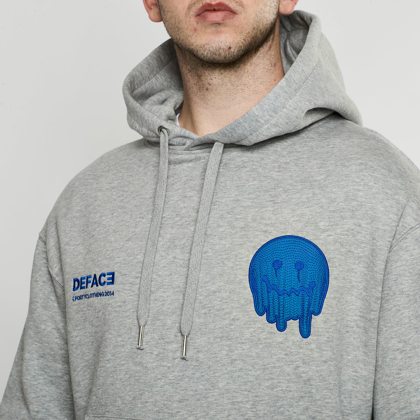 Deface Topo Reflective Hoodie (Grey/Electron Blue)