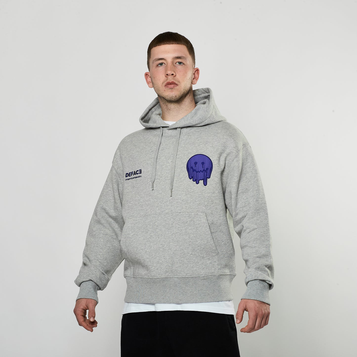 Deface Topo Reflective Hoodie (Grey/Photon Purple)