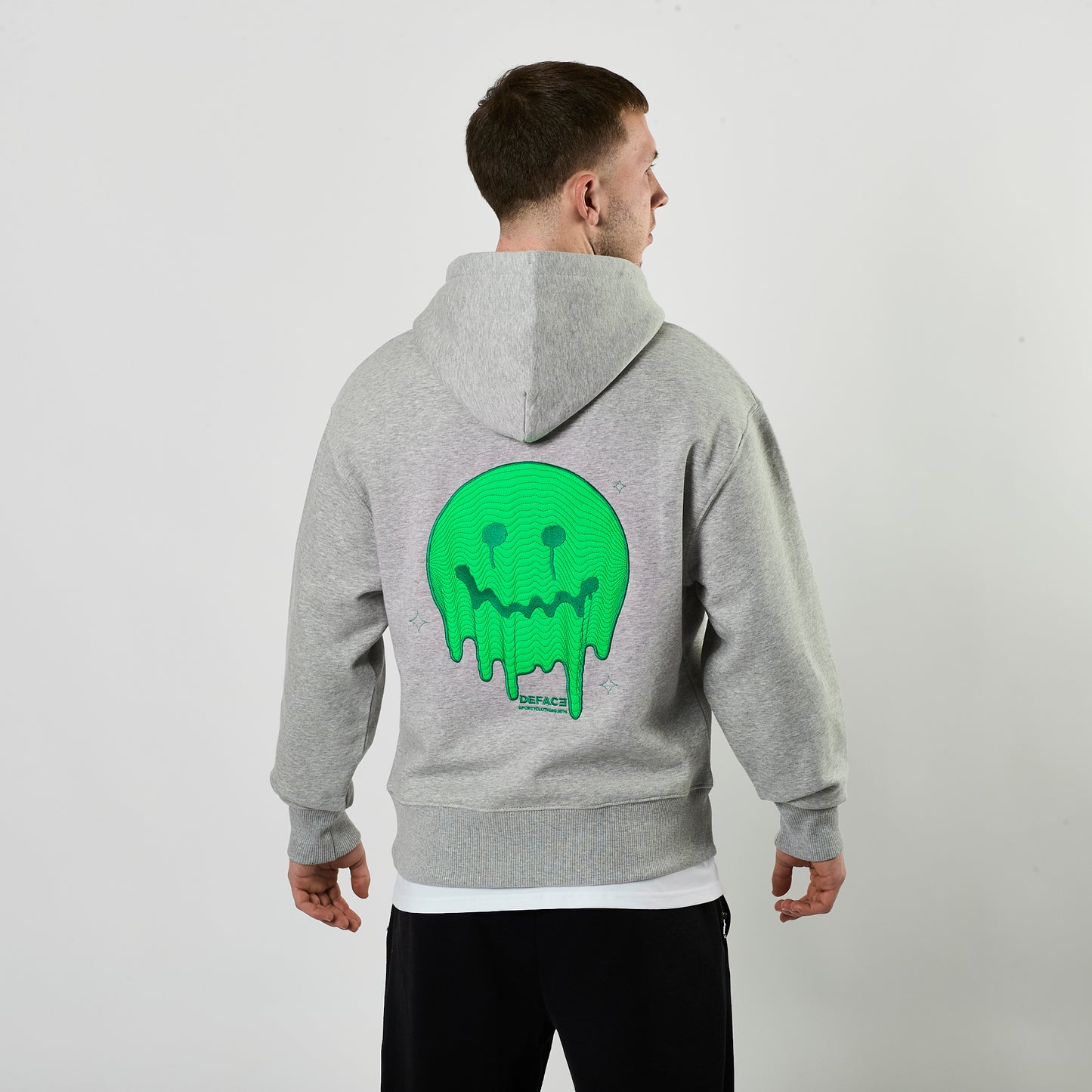Deface Topo Reflective Hoodie (Grey/Neutron Green)