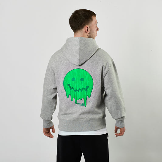 Deface Topo Reflective Hoodie (Grey/Neutron Green)