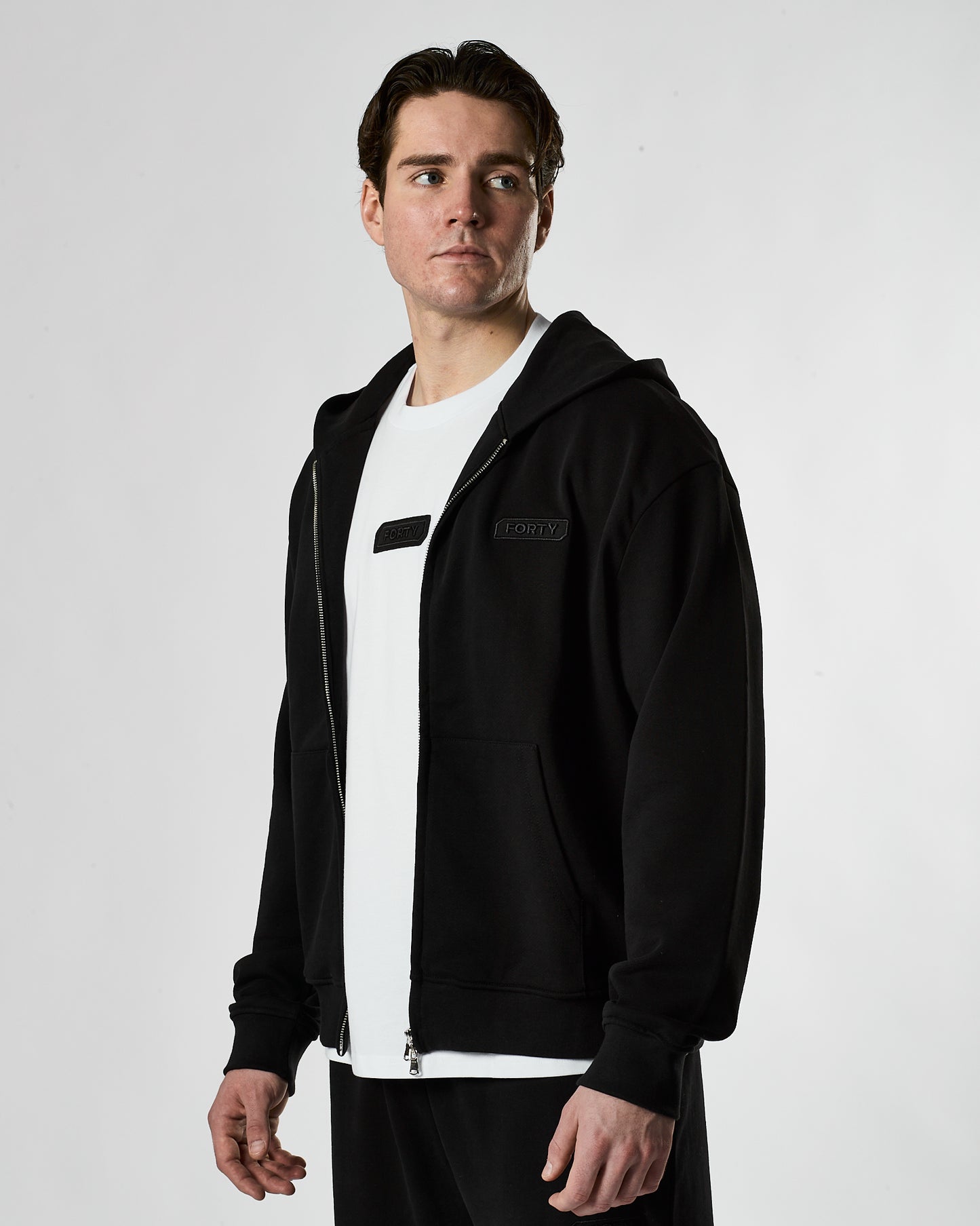 Lifestyle Murgatroyd Zip Through Oversized Hood (Black)