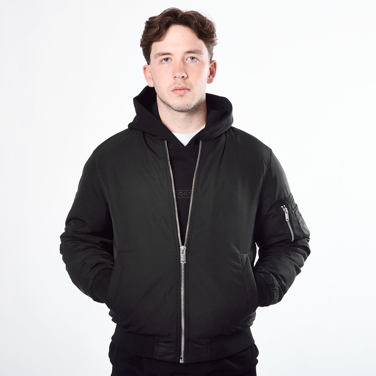 Lifestyle Murgatroyd Felt Appliqué Bomber (Black)