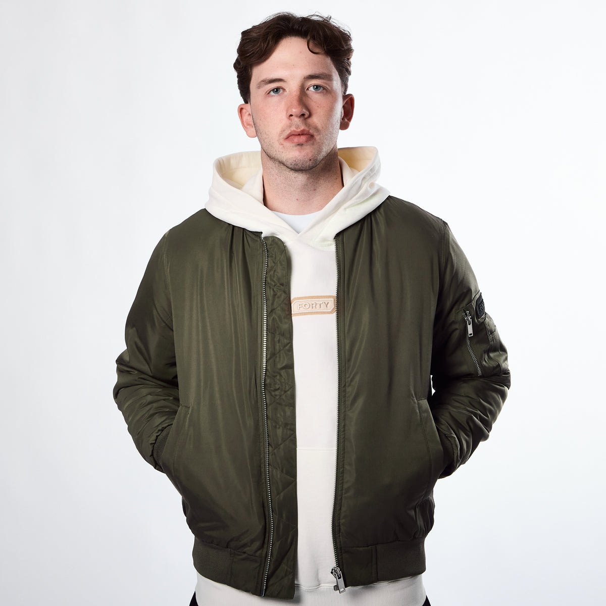 Lifestyle Murgatroyd Felt Appliqué Bomber (Khaki)