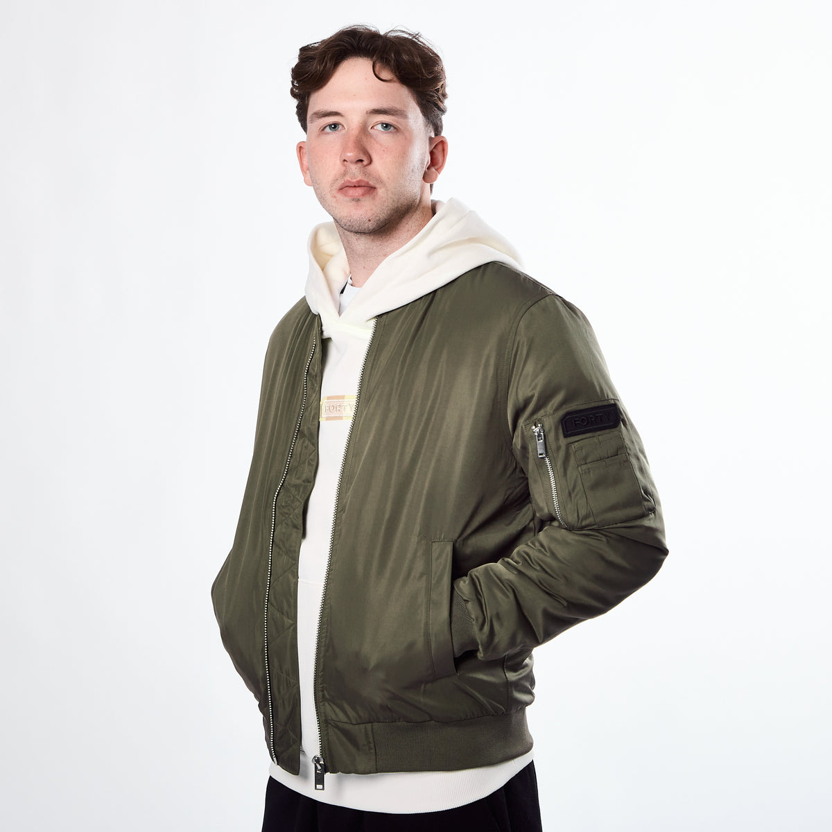 Lifestyle Murgatroyd Felt Appliqué Bomber (Khaki)