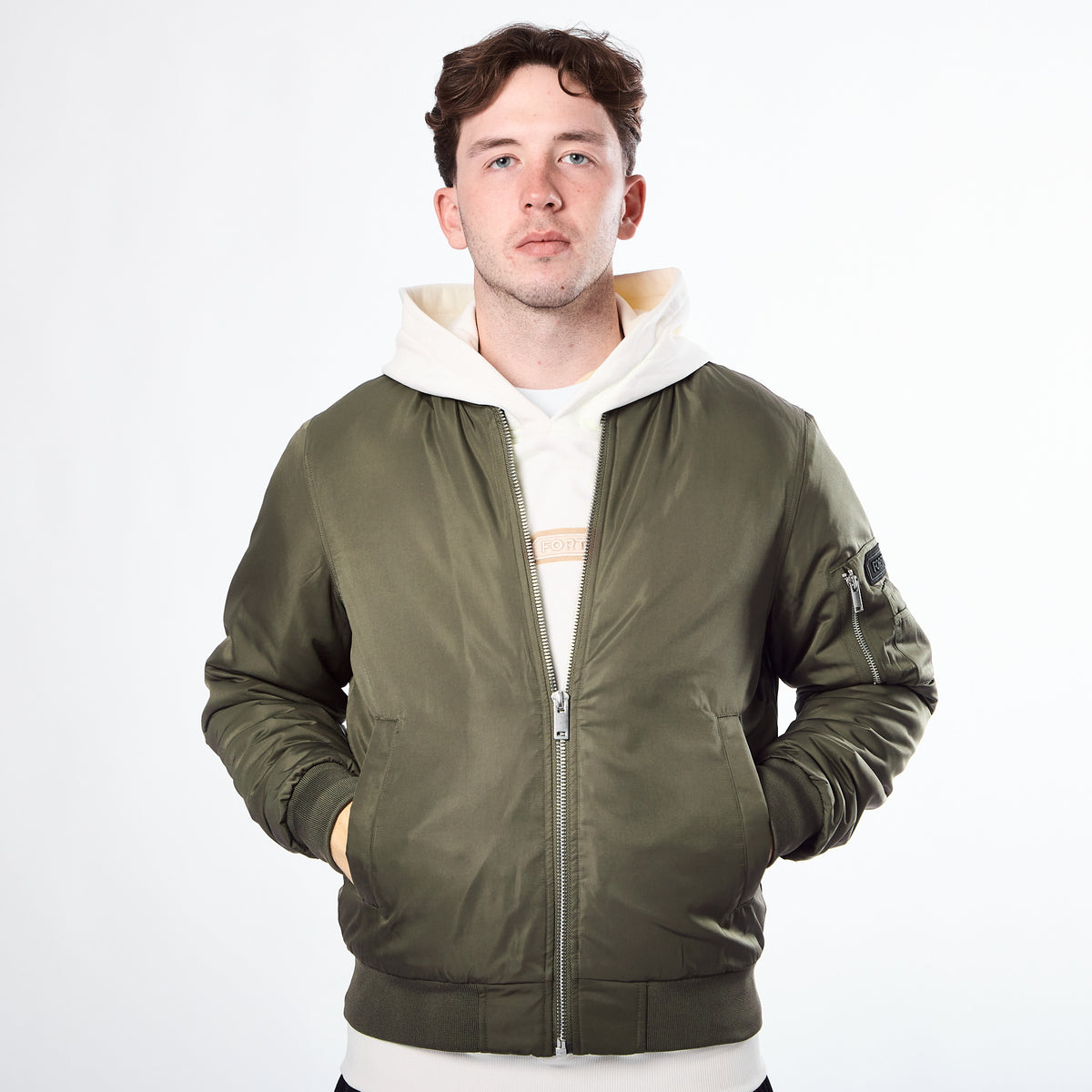 Lifestyle Murgatroyd Felt Appliqué Bomber (Khaki)