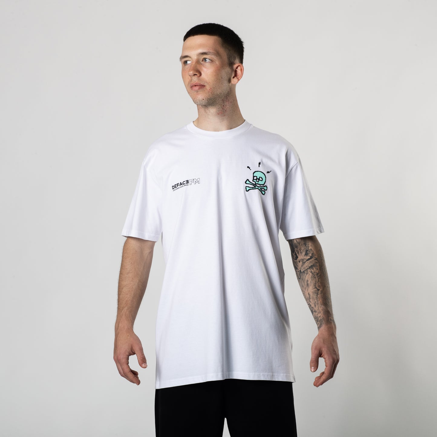 Deface FM Pile-on Tee (White)