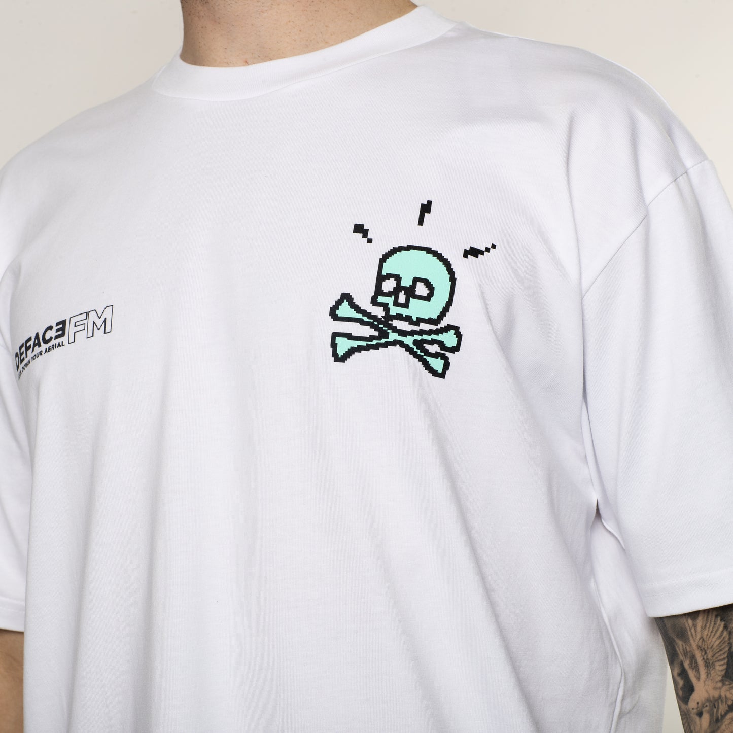 Deface FM Pile-on Tee (White)