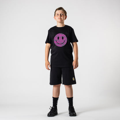 Junior Forty Smiley Tee (Black/Pink)
