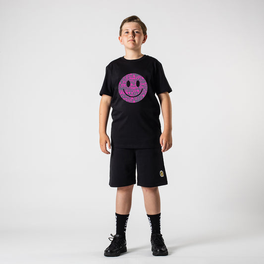Junior Forty Smiley Tee (Black/Pink)