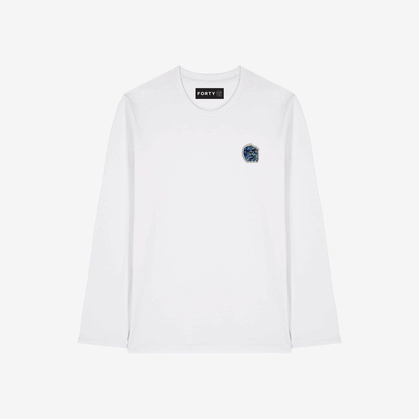 Junior Ben Camo L/S Tee (White/Blue)