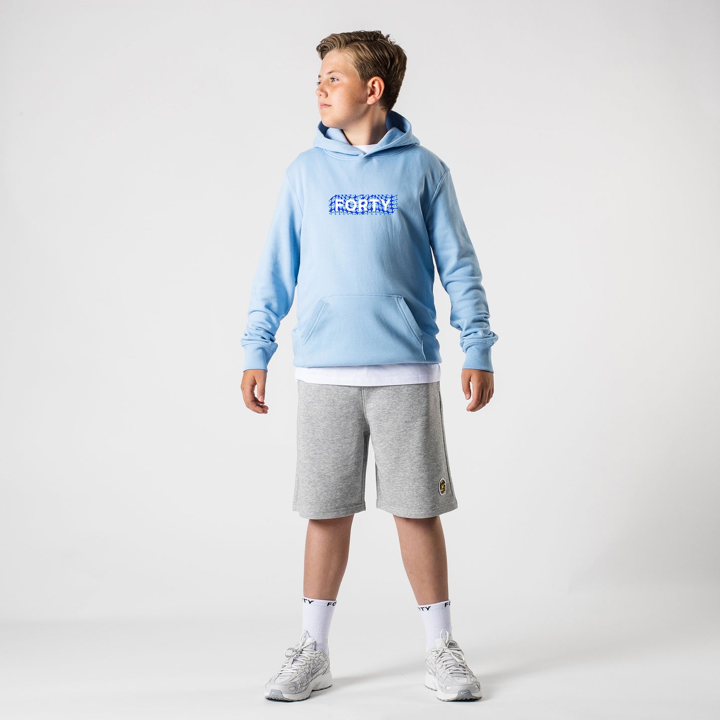 Junior Box Smile Hoodie (Olympic Blue/Neon Blue)