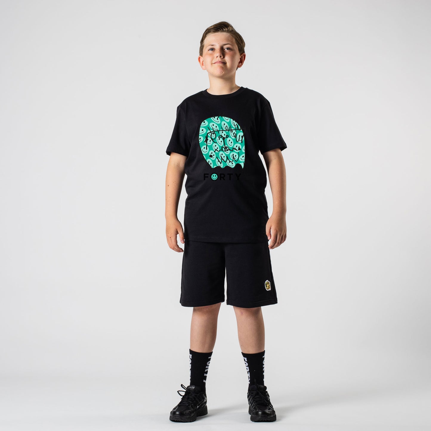Junior Benjamin Smiley Tee (Black/Mint)