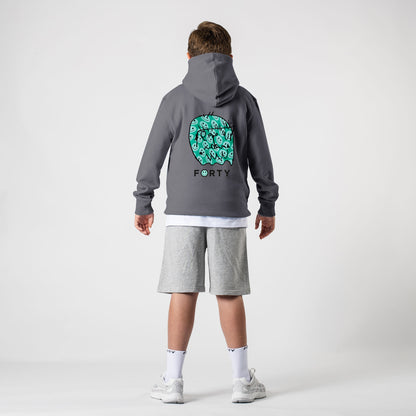 Junior Benjamin Smiley Hoodie (Charcoal/Mint)