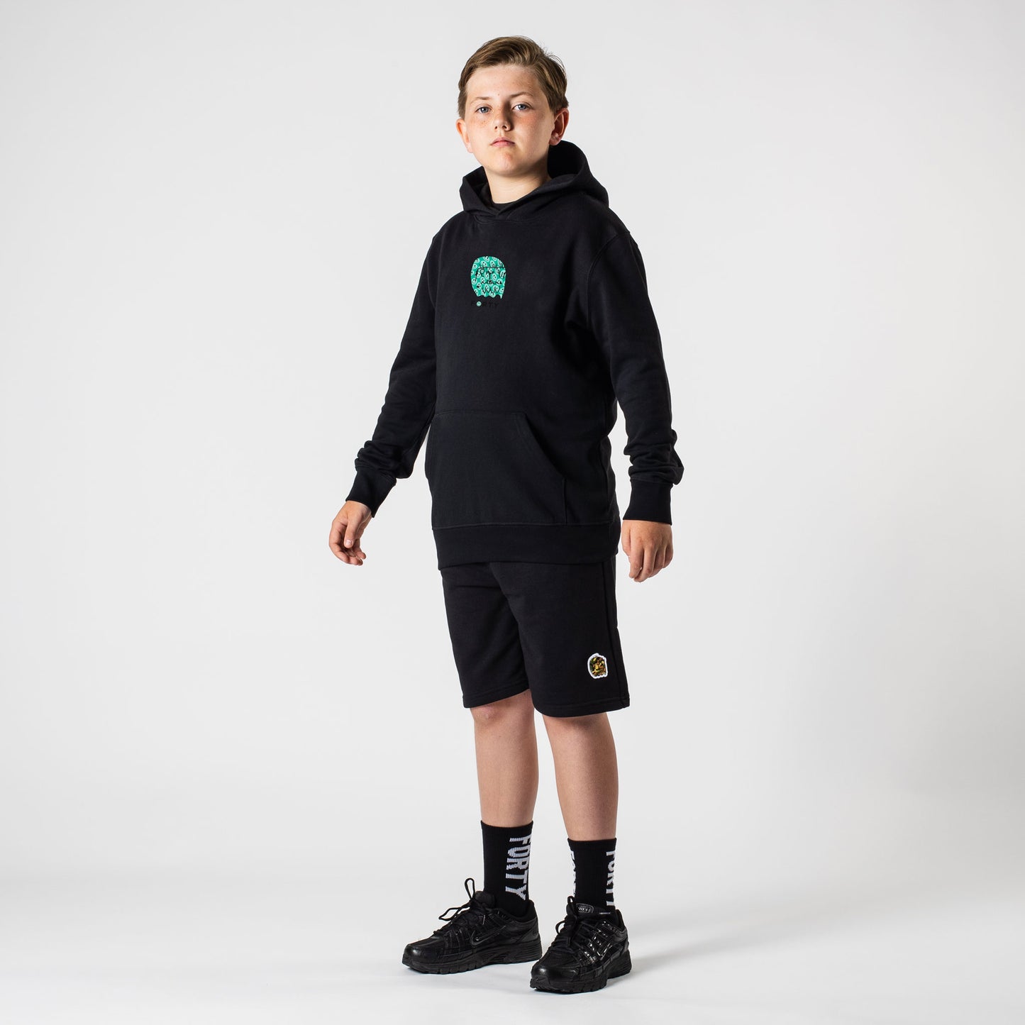 Junior Benjamin Smiley Hoodie (Black/Mint)