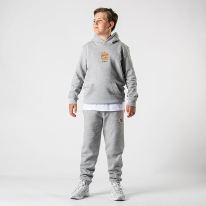Junior Benjamin Smiley Hoodie (Grey/Neon Pink)