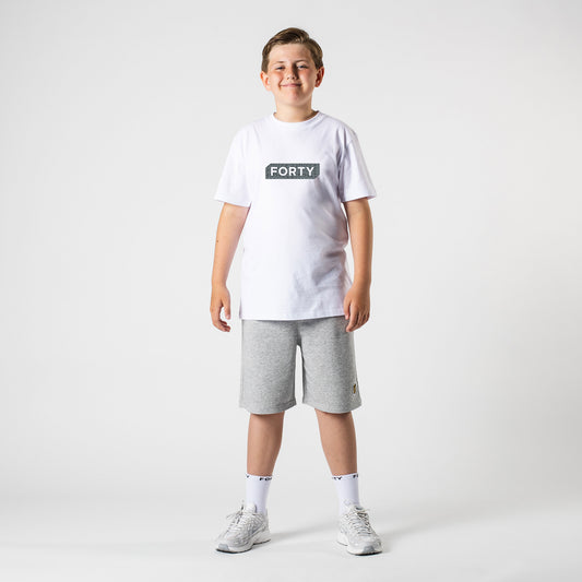 Junior Box Smile Tee (White/Reflective)