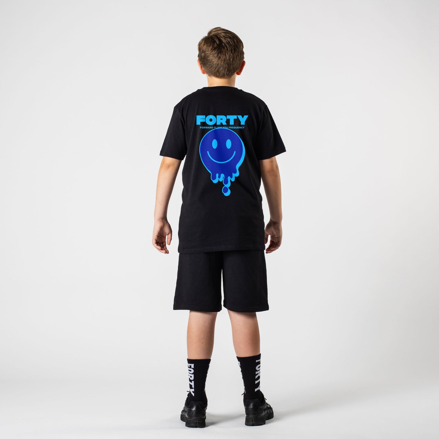 Junior Drop Tee (Black/Blue)