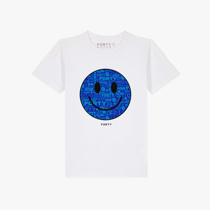 Junior Forty Smiley Tee (White/Blue)