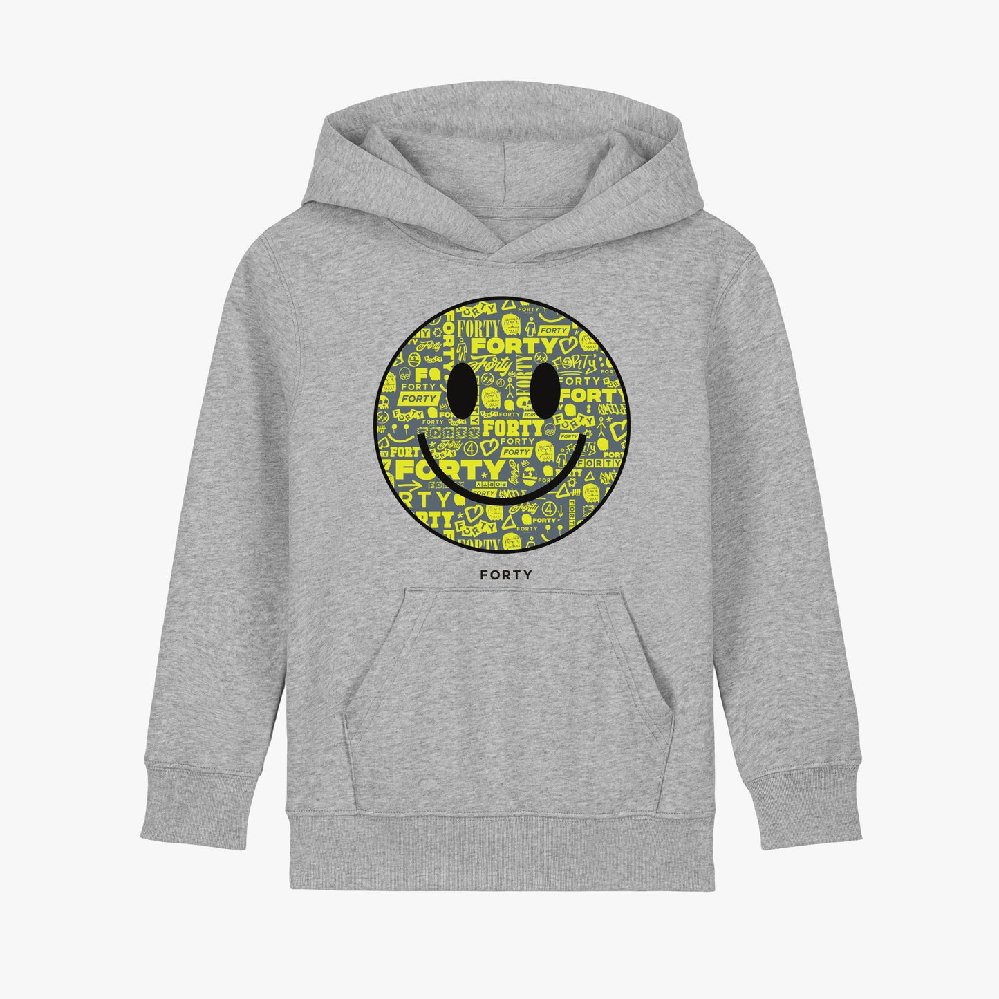 Junior Forty Smiley Hoodie (Grey/Yellow)