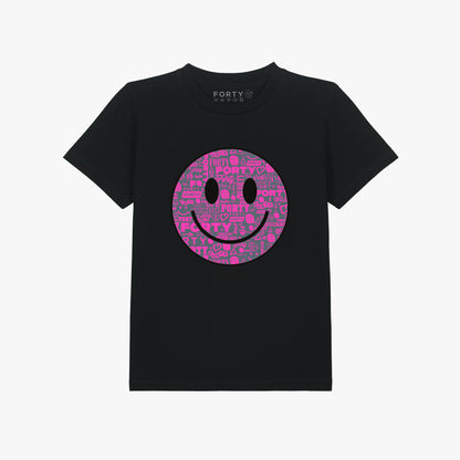 Junior Forty Smiley Tee (Black/Pink)