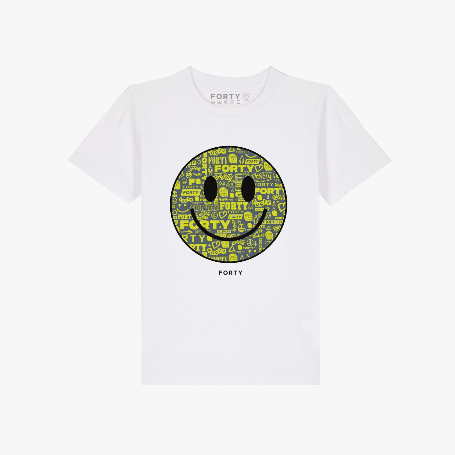 Junior Forty Smiley Tee (White/Yellow)