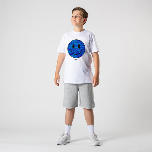 Junior Forty Smiley Tee (White/Blue)