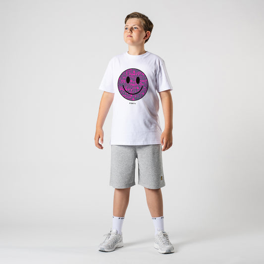 Junior Forty Smiley Tee (White/Pink)
