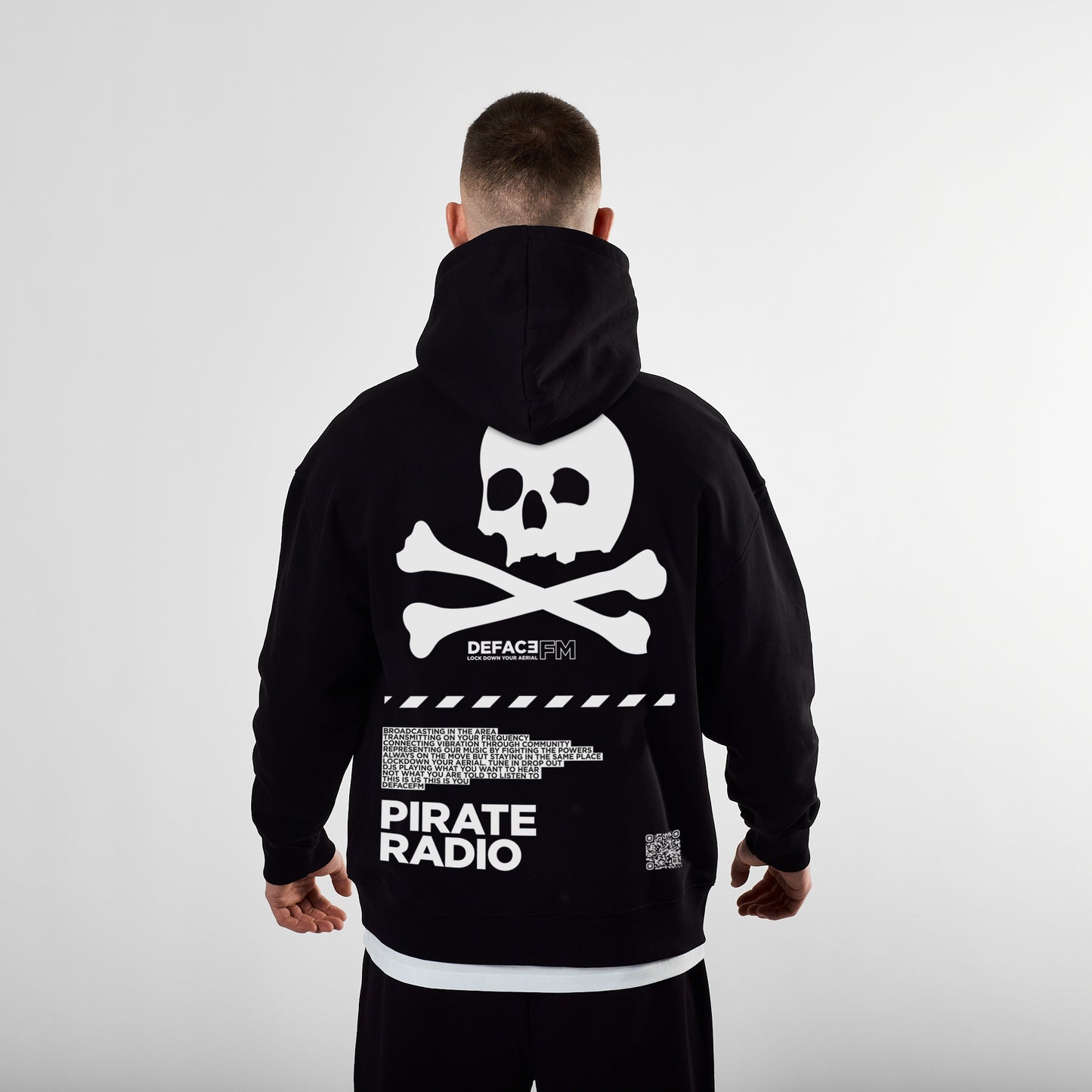 Deface Pirate Hoodie (Black)