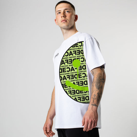 Deface Smiley Tee (White/Green)