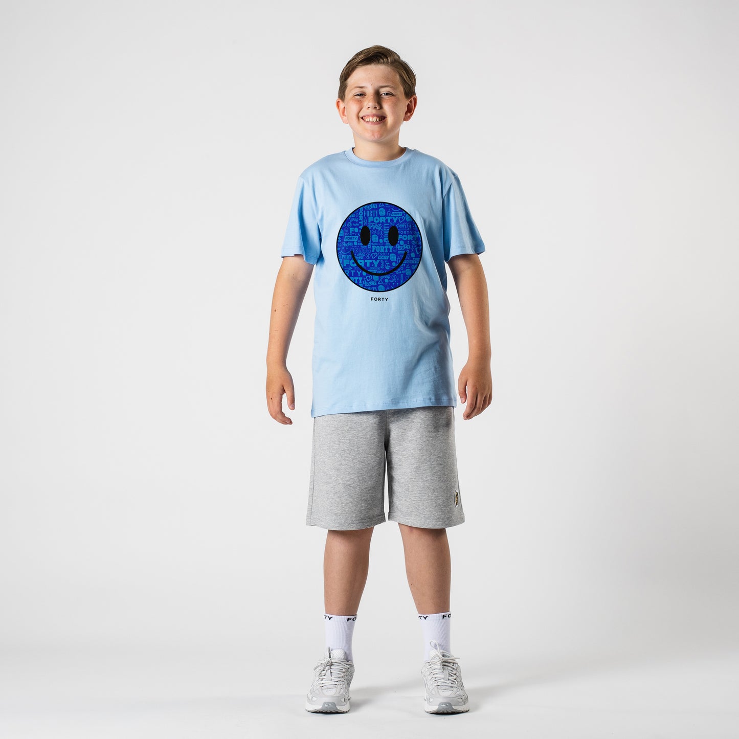 Junior Forty Smiley Tee (Blue/Blue)