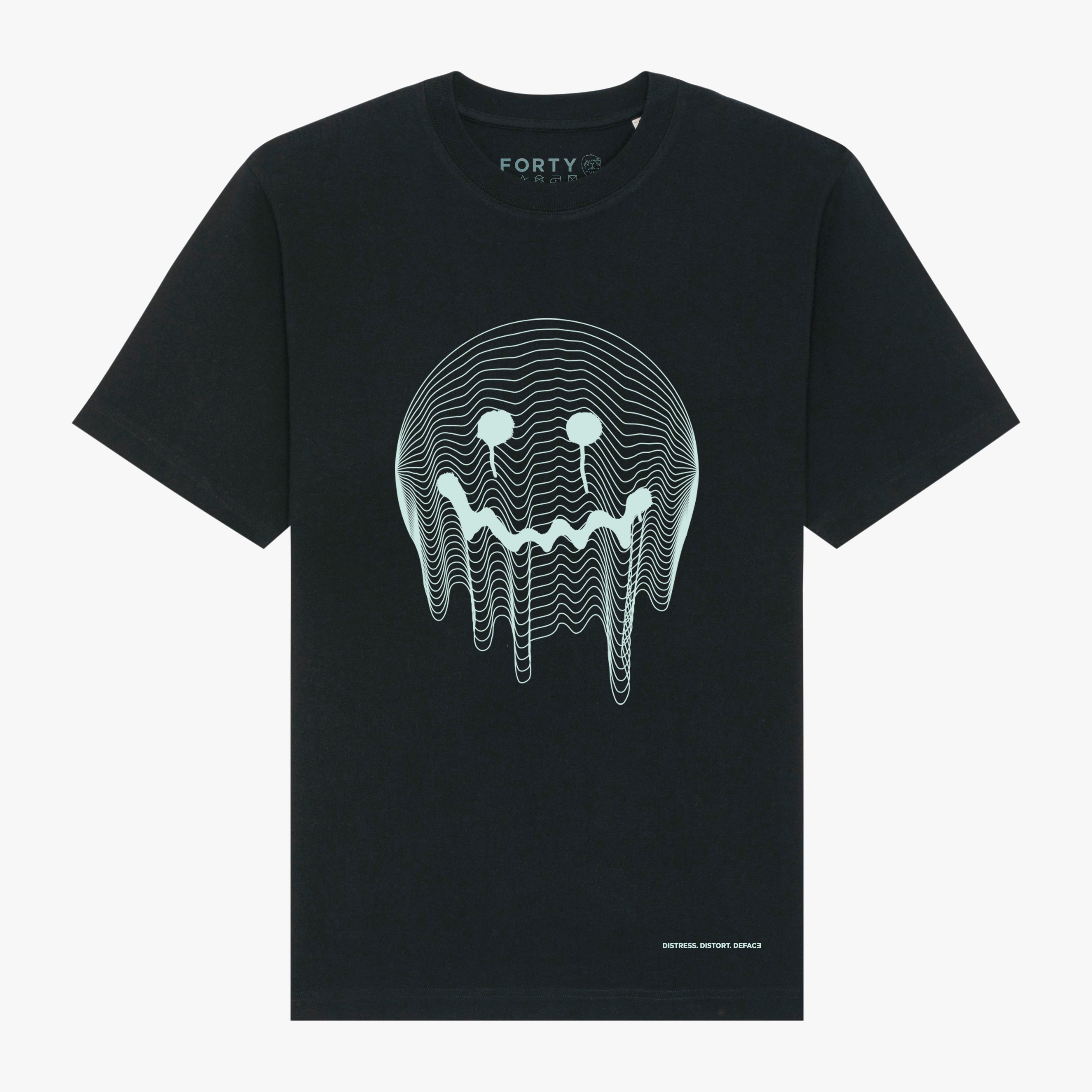 Deface TOPO Print Tee (Black/Phosphorescent)