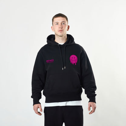 Deface Topo Reflective Hoodie (Black/Atomic Pink)