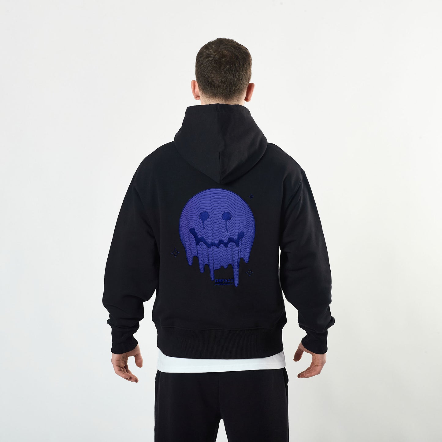 Deface Topo Reflective Hoodie (Black/Electron Blue)