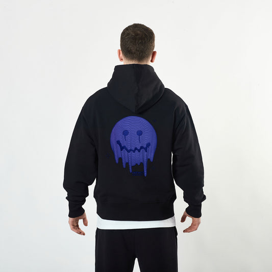 Deface Topo Reflective Hoodie (Black/Electron Blue)
