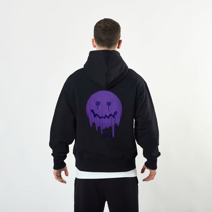 Deface Topo Reflective Hoodie (Black/Photon Purple)