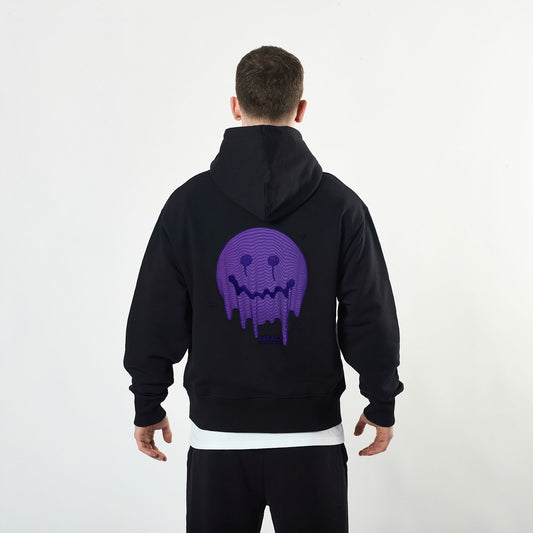 Deface Topo Reflective Hoodie (Black/Photon Purple)