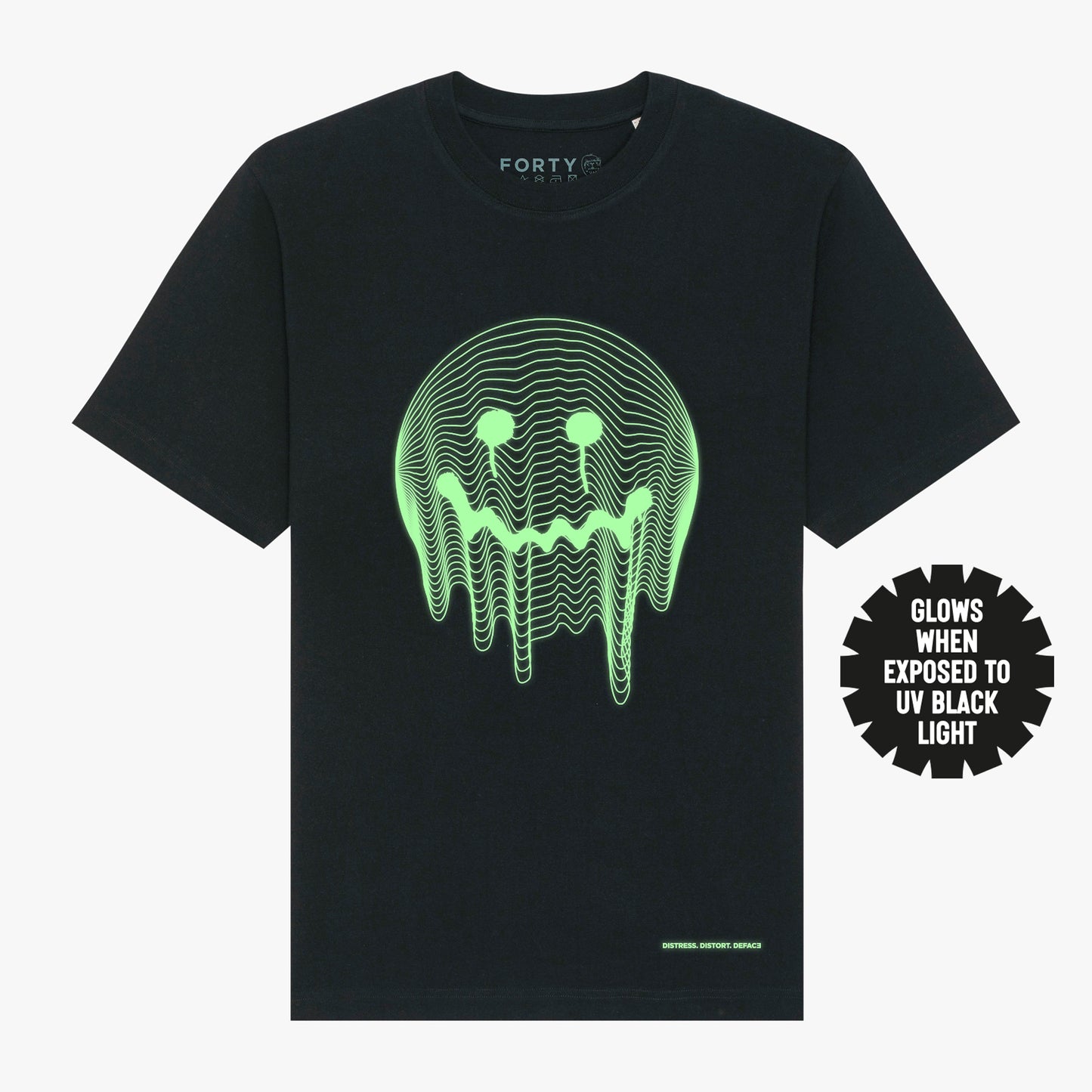 Deface TOPO Print Tee (Black/Phosphorescent)