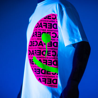 Deface Smiley Tee (White)