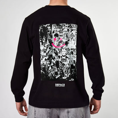 Deface Writer L/S Tee  (Black)