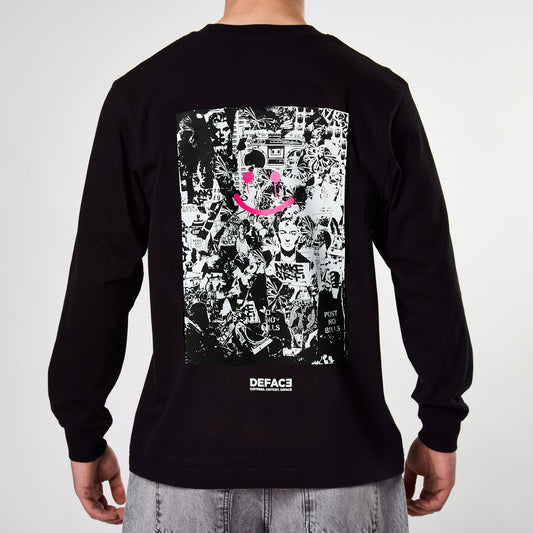 Deface Writer L/S Tee  (Black)