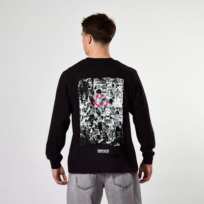Deface Writer L/S Tee  (Black)