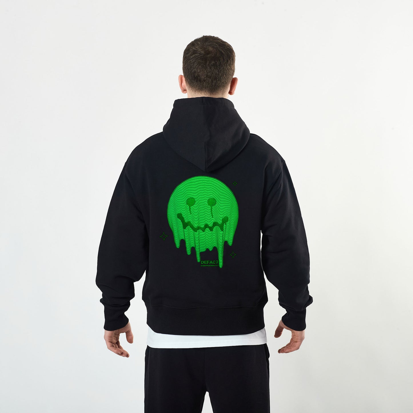 Deface Topo Reflective Hoodie (Black/Neutron Green)