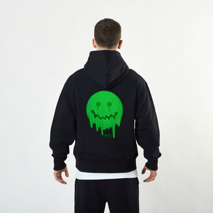 Deface Topo Reflective Hoodie (Black/Neutron Green)