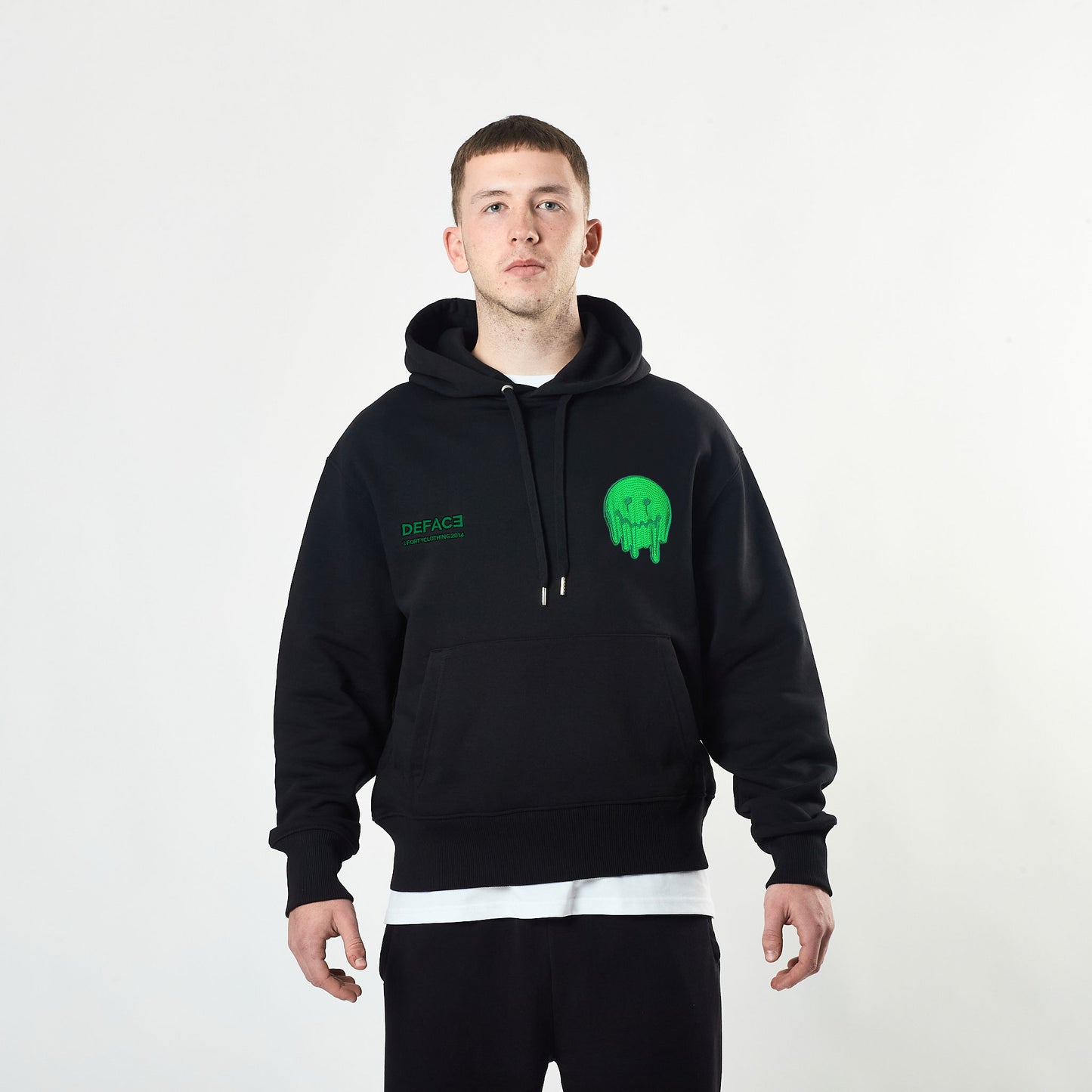 Deface Topo Reflective Hoodie (Black/Neutron Green)